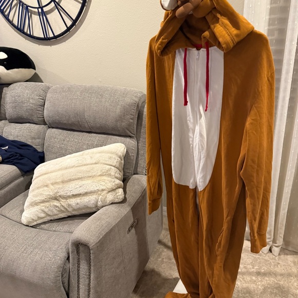 American Eagle Outfitters Reindeer Xmas Christmas, pajama hoodie costume onesie - Picture 2 of 8